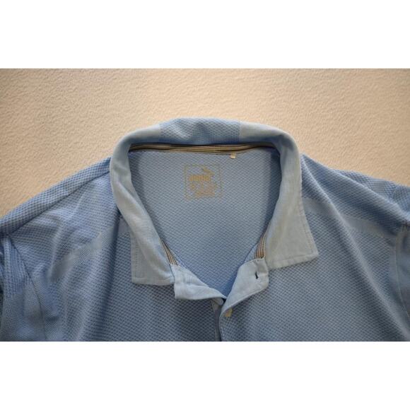Puma Golf Polo DryCell Blues Short Sleeve Stretch Golf Shirt Mens Size Large - Picture 6 of 9